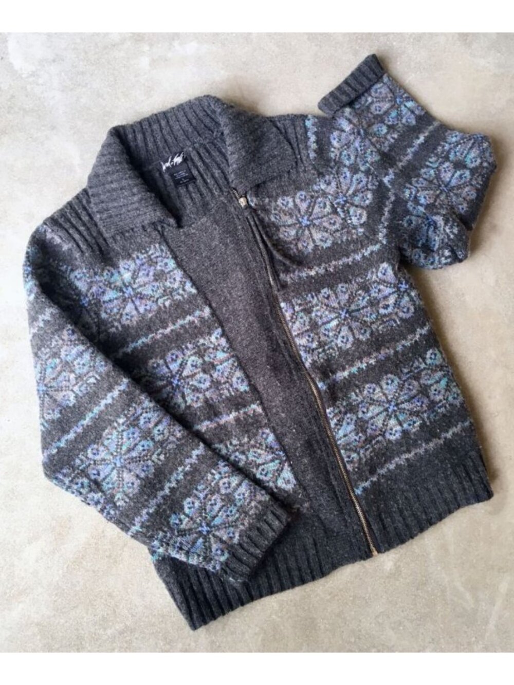 Asymmetrical Moto-Zip Fair Isle Cardigan - Lord and Taylor